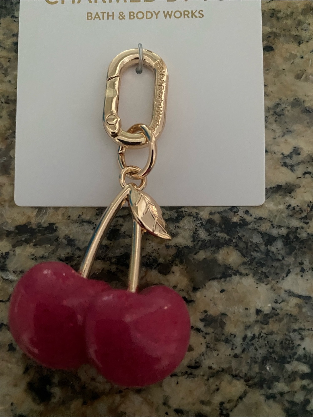 Bath & Body Works dark pink Cherry bag charm Keychain NWT - Picture 4 of 4